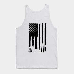 Barbecue American Flag, BBQ Smoker Grilling Tank Top